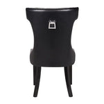 Century 2X Dining Chair Black Pu Wooden Legs - Furniture > Dining