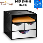 CEP 3 Tier Module Storage Station Home Office Black/Metallic Grey MADE IN FRANCE - Home & Garden > Home Office
