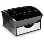 CEP Deluxe Tea Coffee Storage Home Office Organiser Distributor Tray - Black - Home & Garden > Kitchenware