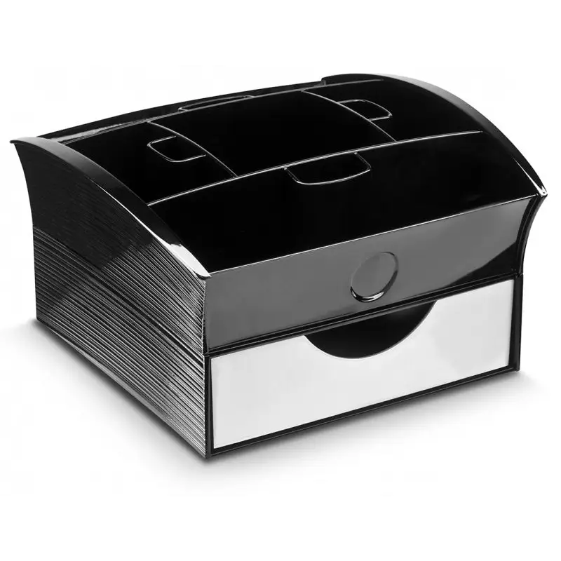 CEP Deluxe Tea Coffee Storage Home Office Organiser Distributor Tray - Black - Home & Garden > Kitchenware