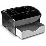 CEP Deluxe Tea Coffee Storage Home Office Organiser Distributor Tray - Black - Home & Garden > Kitchenware