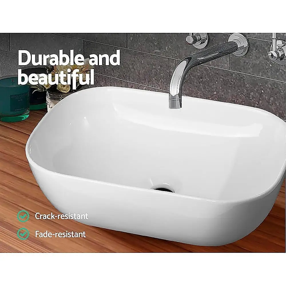 Ceramic Bathroom Basin Vanity Sink Oval Above Counter Top Mount Bowl - Furniture > Bathroom > Sinks