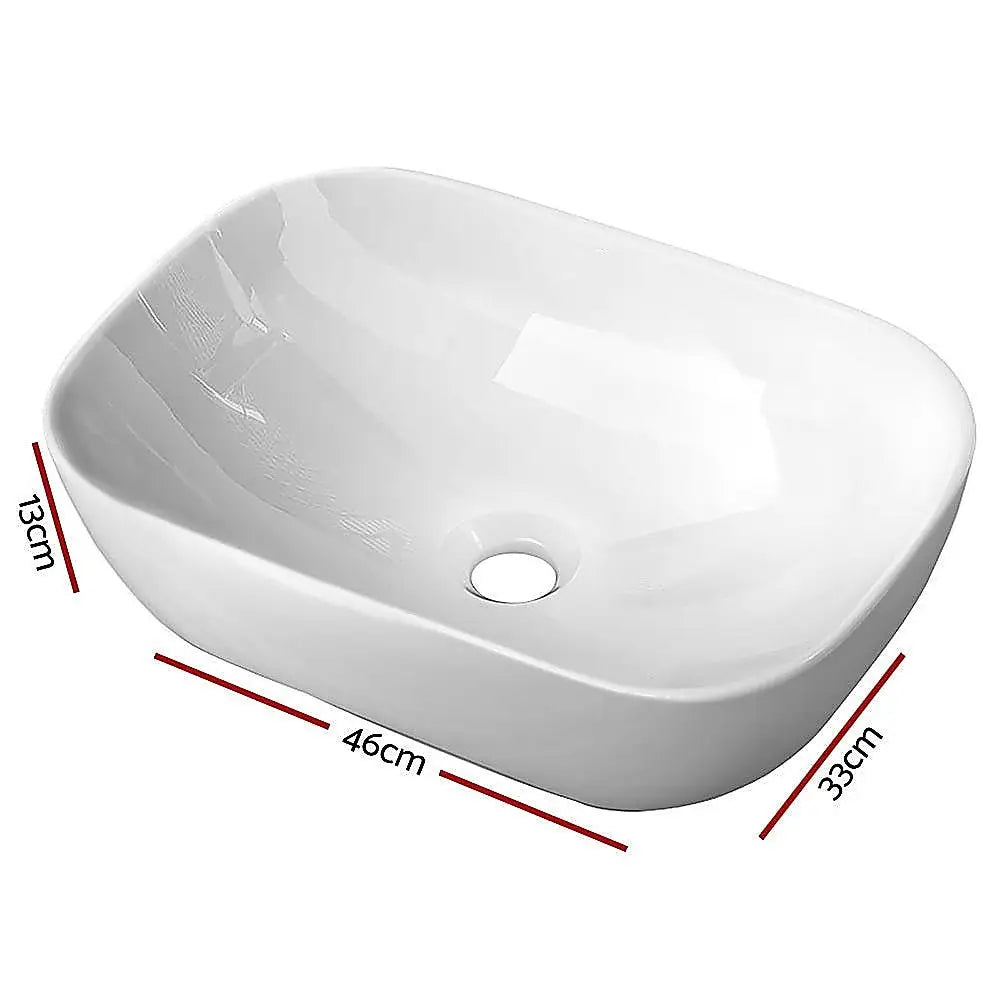 Ceramic Bathroom Basin Vanity Sink Oval Above Counter Top Mount Bowl - Furniture > Bathroom > Sinks