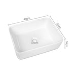 Ceramic Bathroom Basin Vanity Sink Square Above Counter Top Mount Bowl - Furniture > Bathroom > Sinks