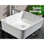 Ceramic Bathroom Basin Vanity Sink Square Above Counter Top Mount Bowl - Furniture > Bathroom > Sinks