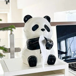 Ceramic Panda Tissue Box Holder - Creative Cartoon Napkin Dispenser for Home Decor - Home & Garden > Bathroom