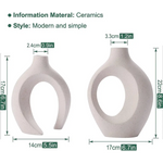 Ceramic Set of 2 Creative White Vases for Home Decor - Occasions > Wedding Accessories