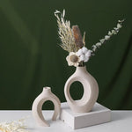 Ceramic Set of 2 Creative White Vases for Home Decor - Occasions > Wedding Accessories