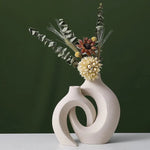 Ceramic Set of 2 Creative White Vases for Home Decor - Occasions > Wedding Accessories