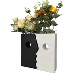 Ceramic Set of 2 Modern Black and White Vases for Home Dcor - Home & Garden > Decor > Vases & Table Decor