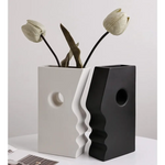 Ceramic Set of 2 Modern Black and White Vases for Home Dcor - Home & Garden > Decor > Vases & Table Decor