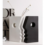 Ceramic Set of 2 Modern Black and White Vases for Home Dcor - Home & Garden > Decor > Vases & Table Decor