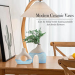 Ceramic Set of 2 Modern White Vases for Home Dcor - Occasions > Wedding Accessories