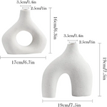 Ceramic Set of 2 Modern White Vases for Home Dcor - Occasions > Wedding Accessories