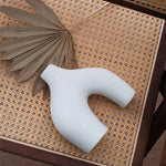 Ceramic Set of 2 Modern White Vases for Home Dcor - Occasions > Wedding Accessories