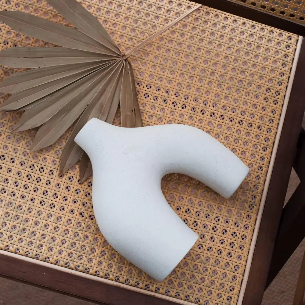Ceramic Set of 2 Modern White Vases for Home Dcor - Occasions > Wedding Accessories