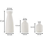 Ceramic Set of 3 Modern White Vases for Home Dcor - Occasions > Wedding Accessories