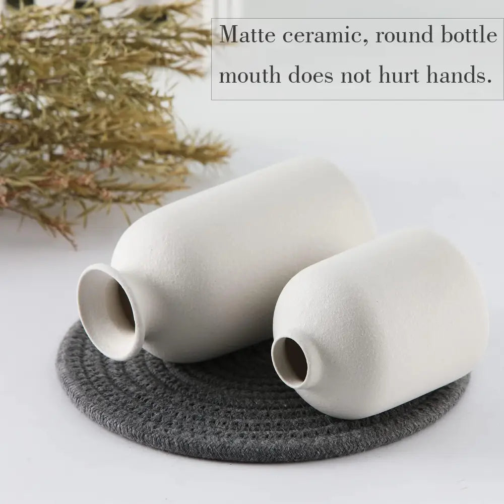 Ceramic Set of 3 Modern White Vases for Home Dcor - Occasions > Wedding Accessories