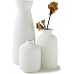 Ceramic Set of 3 Modern White Vases for Home Dcor - Occasions > Wedding Accessories
