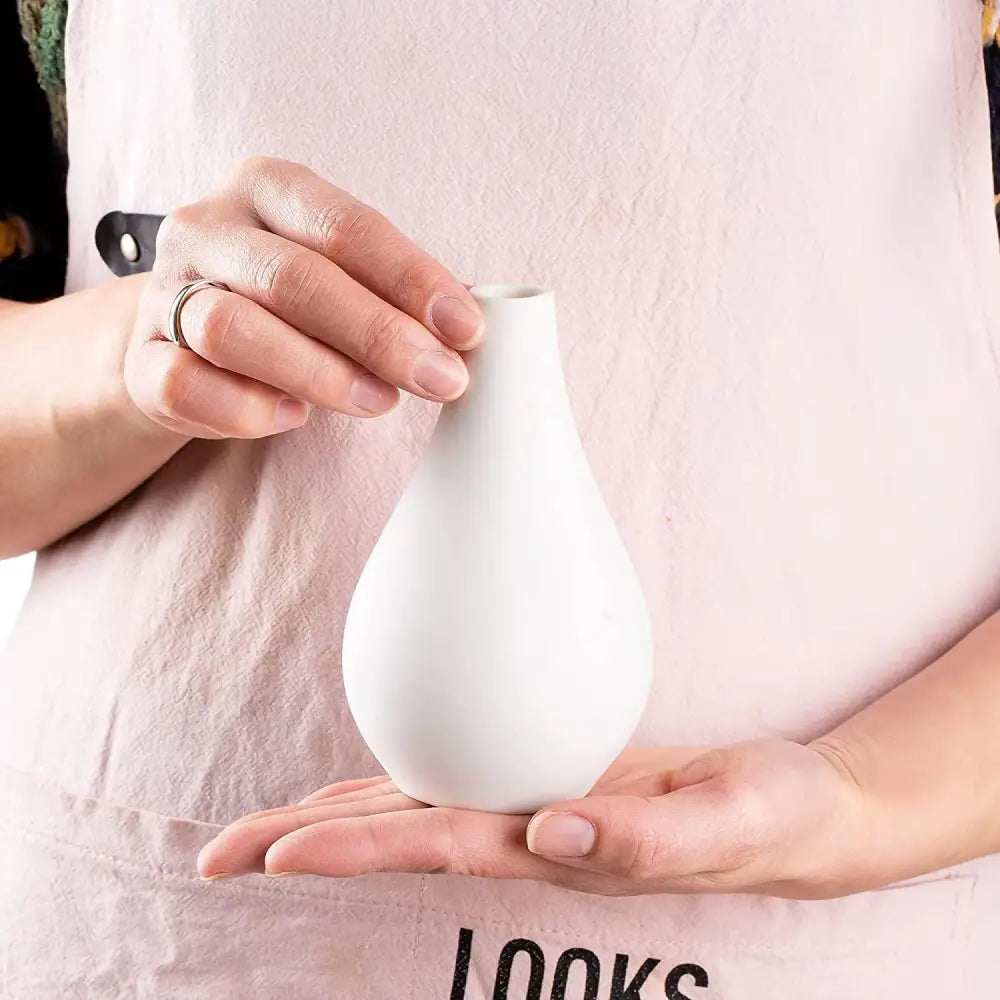 Ceramic Set of 5 White Vases for Home Dcor - Occasions > Wedding Accessories