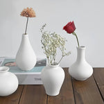 Ceramic Set of 5 White Vases for Home Dcor - Occasions > Wedding Accessories