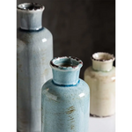 Ceramic Vases Set of 3 Crackled Finish Blue Farmhouse for Home Dcor - Occasions > Wedding Accessories