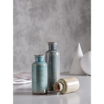 Ceramic Vases Set of 3 Crackled Finish Blue Farmhouse for Home Dcor - Occasions > Wedding Accessories