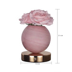 Champagne Dreamy Rose Planet Lamp Night Light - Elegant 21cm USB-Charged 3-Color Touch Dimming Decor Gift - Home &