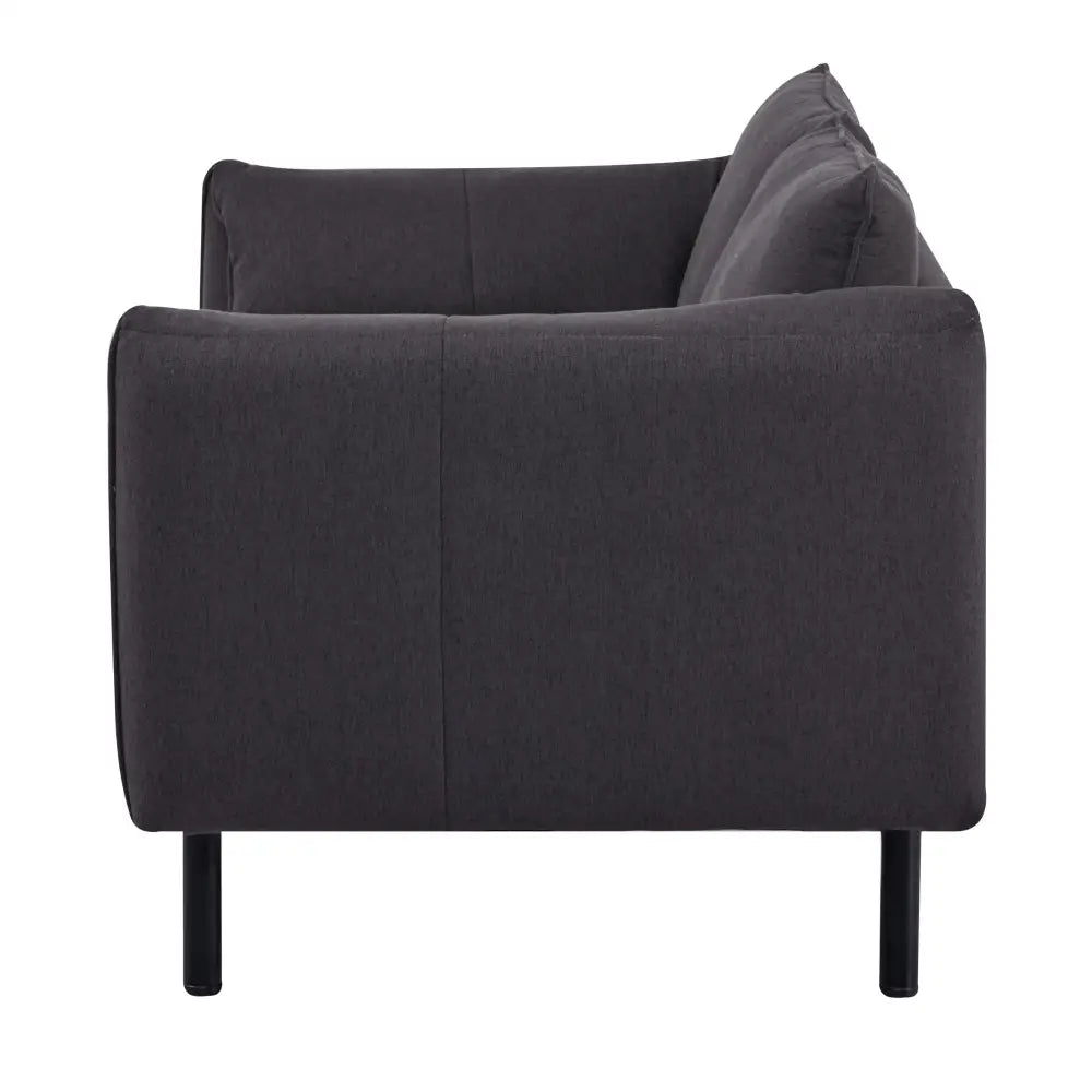 Channel 3 Seater Fabric Sofa Lounge Couch Charcoal - Furniture > Sofas