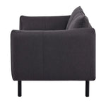 Channel 3 Seater Fabric Sofa Lounge Couch Charcoal - Furniture > Sofas