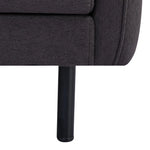 Channel 3 Seater Fabric Sofa Lounge Couch Charcoal - Furniture > Sofas
