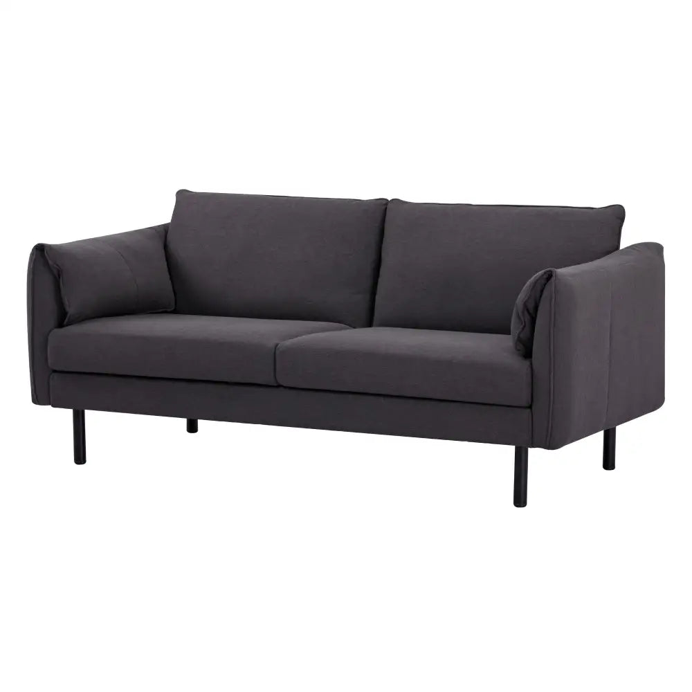 Channel 3 Seater Fabric Sofa Lounge Couch Charcoal - Furniture > Sofas