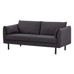 Channel 3 Seater Fabric Sofa Lounge Couch Charcoal - Furniture > Sofas