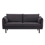 Channel 3 Seater Fabric Sofa Lounge Couch Charcoal - Furniture > Sofas