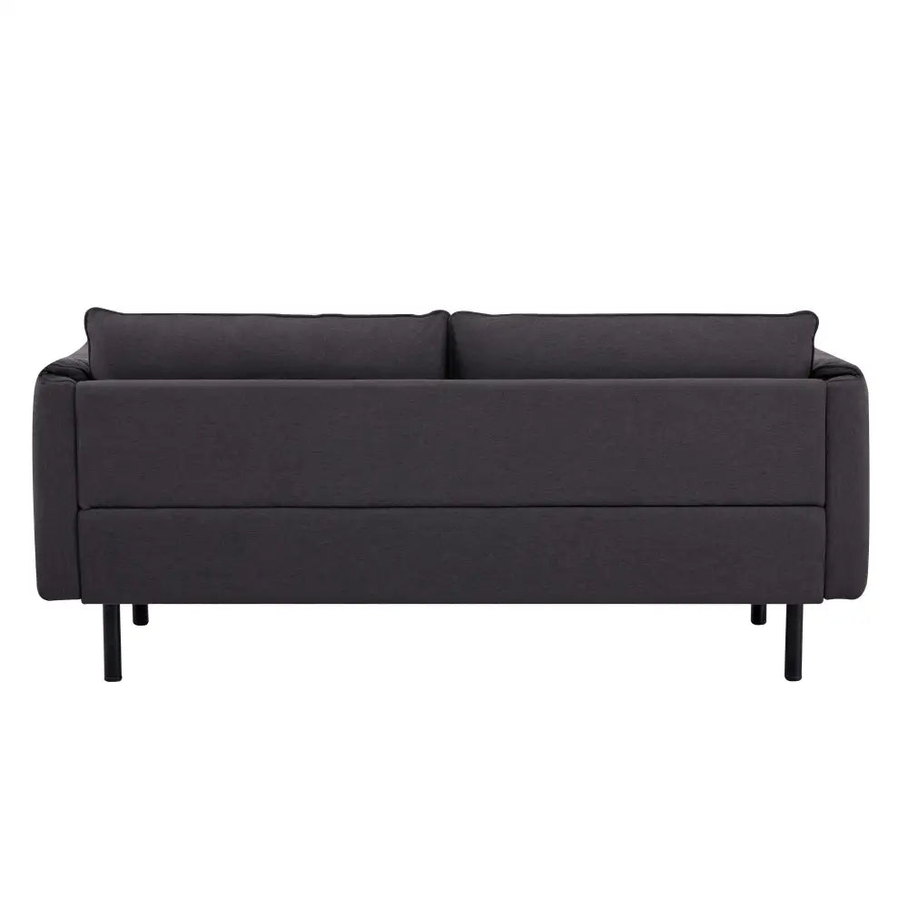 Channel 3 Seater Fabric Sofa Lounge Couch Charcoal - Furniture > Sofas