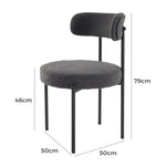 Charcoal Chic Boucle Elsa Dining Chairs - Furniture > Dining > Kitchen & Dining Chairs