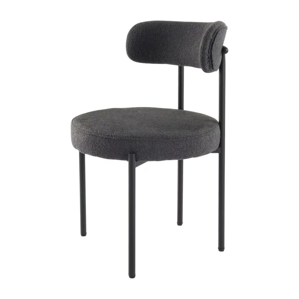 Charcoal Chic Boucle Elsa Dining Chairs - Furniture > Dining > Kitchen & Dining Chairs