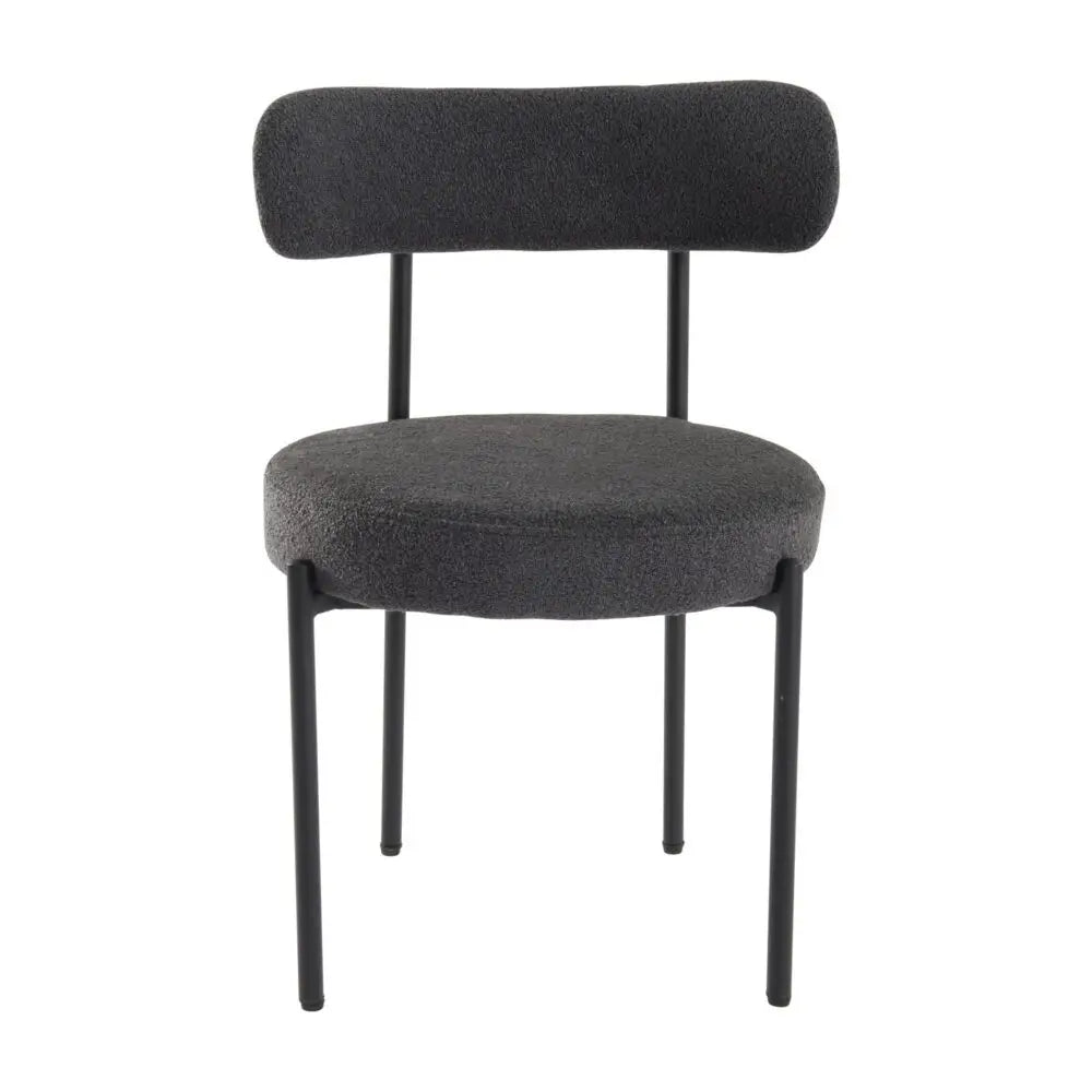 Charcoal Chic Boucle Elsa Dining Chairs - Furniture > Dining > Kitchen & Dining Chairs