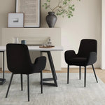 Charcoal Embrace Boucle - teddy Sherpa Fabric Armchair Set - Furniture > Dining > Kitchen & Dining Chairs