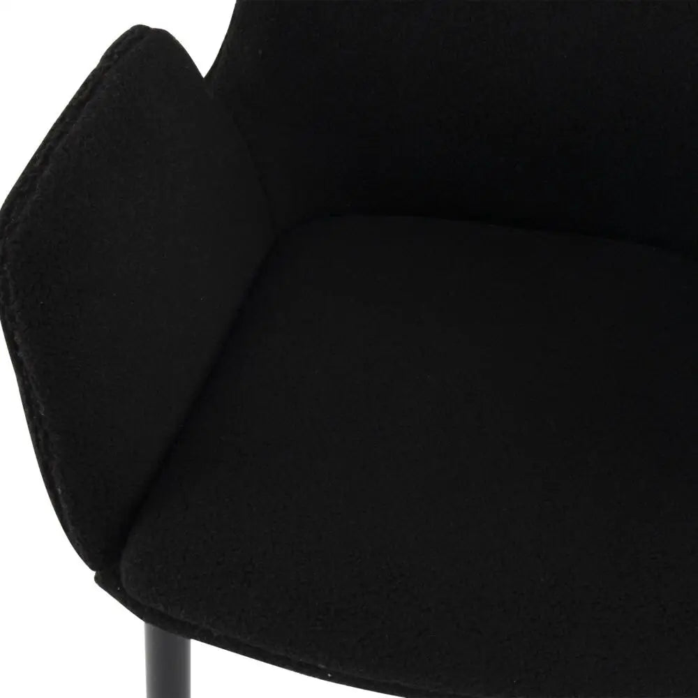 Charcoal Embrace Boucle - teddy Sherpa Fabric Armchair Set - Furniture > Dining > Kitchen & Dining Chairs