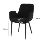 Charcoal Embrace Boucle - teddy Sherpa Fabric Armchair Set - Furniture > Dining > Kitchen & Dining Chairs