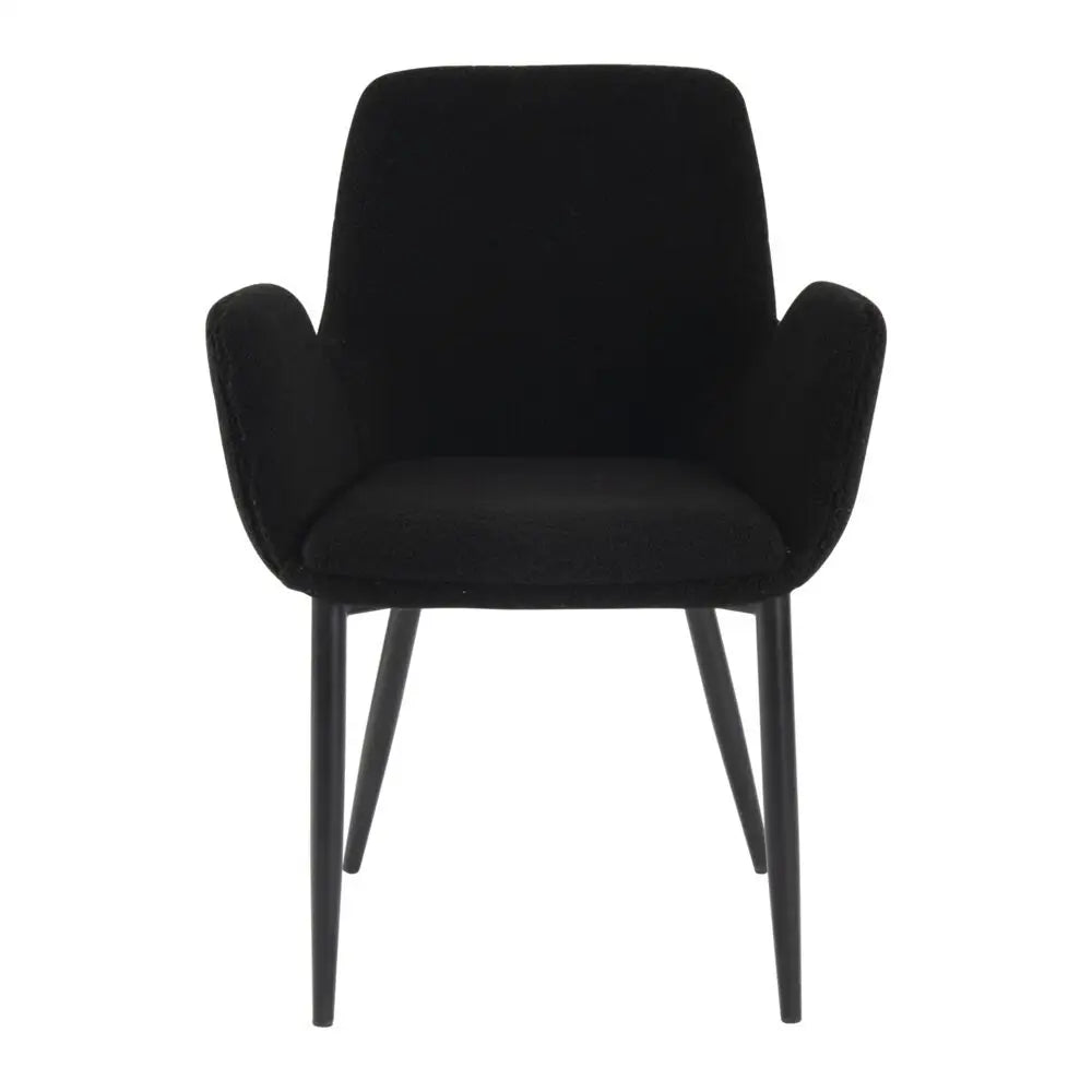 Charcoal Embrace Boucle - teddy Sherpa Fabric Armchair Set - Furniture > Dining > Kitchen & Dining Chairs