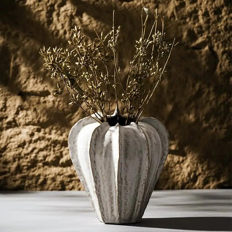 Charming White Ceramic Vase – Stylish Home Decor Accent for Flowers and Decorative Arrangements - Home & Garden > Decor