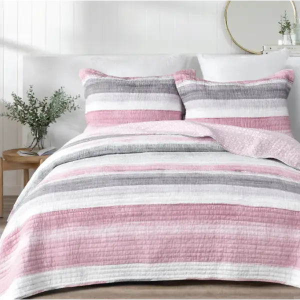 Chelsea 100% Cotton Quilted 3 pcs Bedspread Coverlet Set Queen - Home & Garden > Bedding > Quilts & Duvets