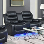 Chelsea 3R + 1R + 1R Seater Finest Leatherette Recliner Feature Console LED Light Ultra Cushioned - Furniture > Sofas