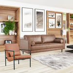 Chelsea Fabric Armchair Occasional Accent Arm Chair Light Brown - Furniture > Sofas