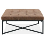 Chelsea Fabric Square Ottoman Footstool Bench Dark Brown - Furniture > Sofas