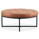 Chelsea Round Ottoman Footstool Bench Light Brown - Furniture > Sofas