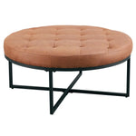 Chelsea Round Ottoman Footstool Bench Light Brown - Furniture > Sofas