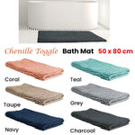 Chenille Toggle Bath Mat 50 x 80cm Charcoal - Home & Garden > Bathroom Accessories